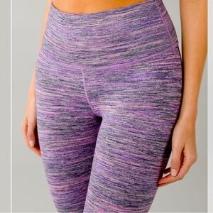 Lululemon High Times Leggings Space Dye Purple Black Women’s Size 4
